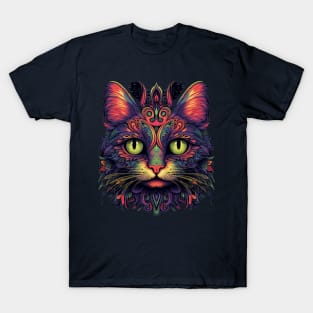 Colorful Abstract Cat T-Shirt